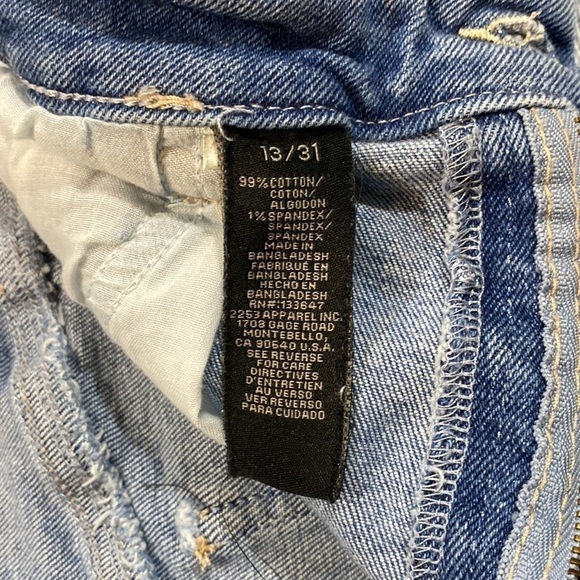 Kendall + Kylie “the Icon Short” Light Wash Frayed Hem Distressed Denim Shorts - Picture 3 of 6